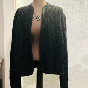 🖤Casual Corner,Black Textured Pull-Close Cardigan, Excellent Condition,L